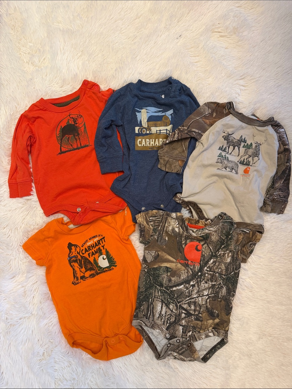 Carhartt Baby Hunting Bodysuit Bundle VGUC 6M